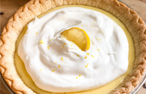 lemon pie with whipped cream featured & Pinterest image