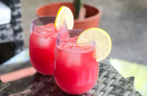 Watermelon Lemonade with title for Pinterest and featured image