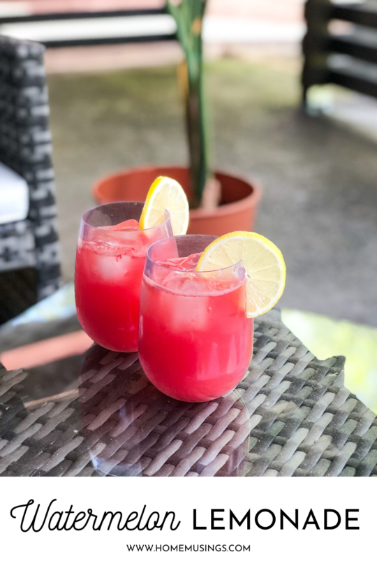 Watermelon Lemonade with title for Pinterest and featured image