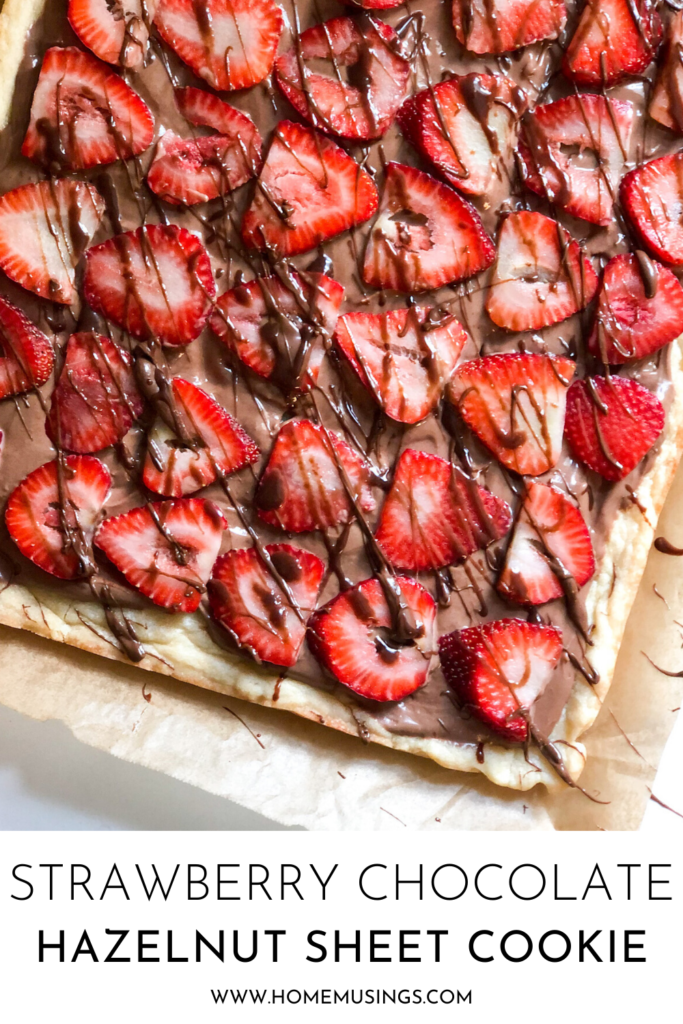 strawberry chocolate hazelnut sheet cookie